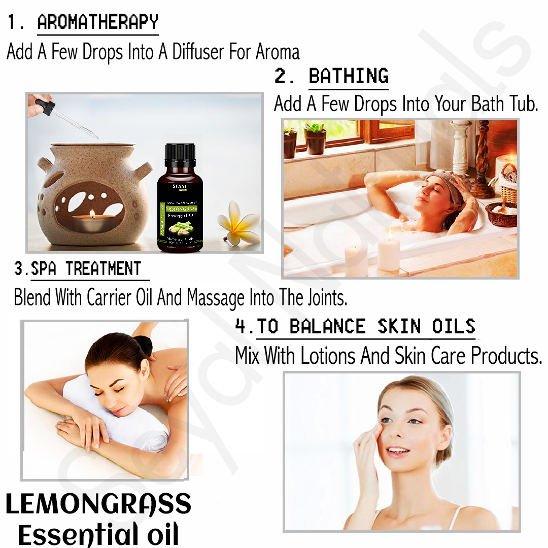 Seyal Lemongrass Essential Oil 100 % Pure Therapeutic Grade